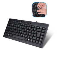 Venta caliente portátil Mini Delgado USB con cable teclado 95 teclas delgado portátil ergonómico teclado árabe inglés para ordenador portátil PC