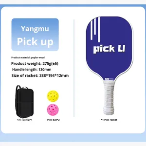 Juego de Raquetas de Pickleball de Madera con Mango Antideslizante Ligero y Área de Golpeo Ampliada, para Deportes al Aire Libre y Playa, con Pelota - Product Image 6