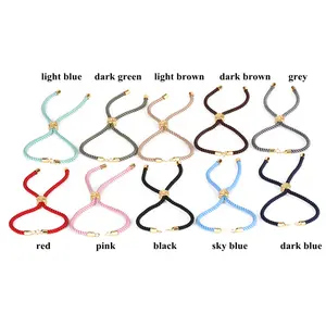Cuerda de nailon doble ajustable para pulsera, cuerda trenzada de 10cm, hilo multicolor de la vida, cierre Flexible