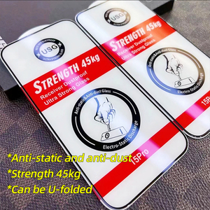 Siêu stong Kính bảo vệ màn hình cao cấp cho iPhone 16 15 14 13 Pro Max usg kính chống tĩnh điện cường độ 45kg không phá vỡ cạnh - Product Image 4