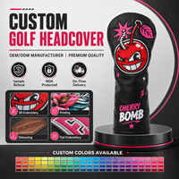 Golfclubhoesjes met creatief kersenpatroon, beschermende headcovers, groothandelsbestelling, golfclubhoes