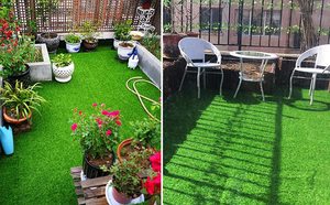 Màu xanh lá cây cỏ nhân tạo thảm cỏ thảm thảm 3.2 'x 6.5', realisticgrass Deluxe Turf tổng hợp Turf dày cỏ Pet Turf-PE - Product Image 6