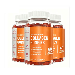 Collagen Vitamin <b>Bear</b> Vegan Biotin Fruity Low-Sugar 180g Red <b>Bottle</b> Gummies - Product Image 1