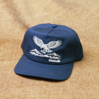 Casquette de baseball à 5 panneaux en coton pur bleu marine, bord légèrement incurvé, design de marque personnalisé brodé