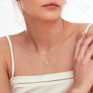 Collar con Colgante de Disco Geométrico Minimalista de Latón Gemnel, Chapado en Oro de 18K y Rodio, con Nombre Personalizado Grabado, para Mujer - Product Image 2