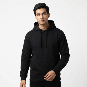 Men's Customizable 100% Cotton <b>Sweatshirt</b> Hooded Style with Logo Printed Solid Fleece for Winter Pullover Hoodies Thermal - Product Image 1