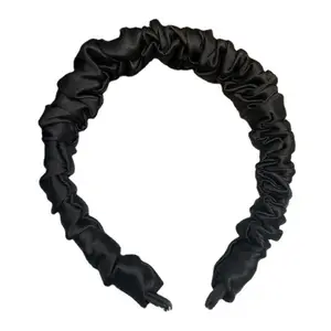 Solid Color Pig Large Silk Hairband Silk Headband For Women
