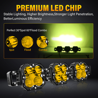 Projecteur LED extérieur automobile étanche et anti-poussière, forme trèfle à quatre feuilles, carré, antichoc, pour montage sur toit, lumière de travail tout-terrain