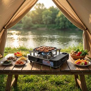 Réchaud de camping Deyanhaohuo, équipement de restauration commercial, 6 brûleurs, en acier inoxydable, portable, sûr, <span class=keywords><strong>pour</strong></span> restaurant, barbecue, à huile combustible - Product Image 3