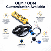 Station de commande suspendue filaire IP65 à 5 boutons avec télécommande à 2 boutons pour unité de puissance hydraulique et équipement de levage XDL10-EPB5P/TB-2