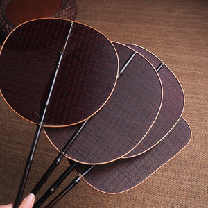 July 7th Bamboo Woven Fan Round Seed Banana Oval Shape Neoclassical Style Tea Brewing Fan Hanfu Fan Gift - Product Image 3