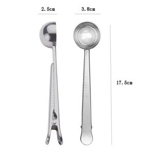 Custom Personalization Logo Coffee Scoop Clip 304 Stainless Steel <b>Measuring</b> <b>Spoon</b> Bag Sealer for Promotional Events - Product Image 2