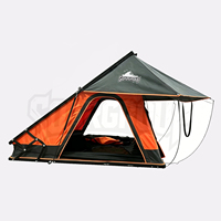 Tente de toit ultra-fine triangulaire à coque rigide pour 2-3 personnes, profil bas, imperméable, en aluminium, pour le camping sur le toit