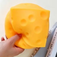 Balle anti-stress en forme de fromage, jouet sensoriel en caoutchouc souple, simulation alimentaire, unisexe, pour adultes et enfants, soulagement du stress, cadeaux de fête, usage quotidien