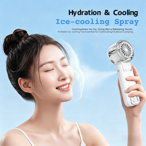 3600mAh Fan <b>Water</b> Spray Mist Fan Rechargeable Hanging Foldable Handheld Neck Fan Portable Outdoor Mist Fan Ice Compress - Product Image 2