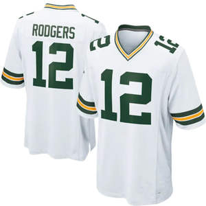 Maglia da Football Americano Cucita all'Ingrosso, Uniforme Maschile della Squadra, 12 Aaron Rodgers 17 Davante Adams - Product Image 4
