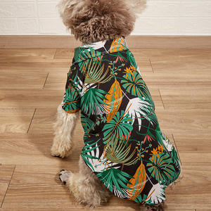 Pet Summer Classic Decorativo Hoja de Palma Impreso Poliéster Seaside Vacation Style Shirt Personalización al por mayor - Product Image 4