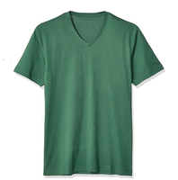 T-shirt en coton blanc à col en V pour hommes, t-shirts bon marché à col en V 120g pour hommes T-shirts Crew Fitness pour hommes