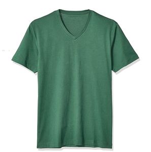T-shirt en coton blanc à col en V pour hommes, t-shirts bon marché à col en V 120g pour hommes T-shirts Crew Fitness pour hommes - Product Image 3