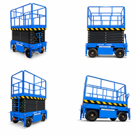 Plateforme élévatrice mobile à ciseaux manuelle 10m, capacité 500kg, 220V, avec garde-corps de sécurité
