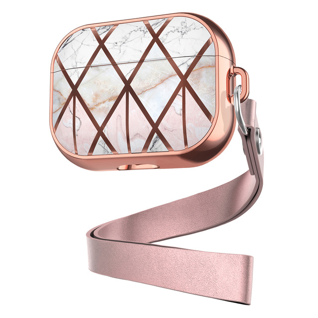 New Custom Luxury Different Beautiful Decors Marble Earphone Case with Wrist Strap for Airpods 1/2 Pro for Airpods 3