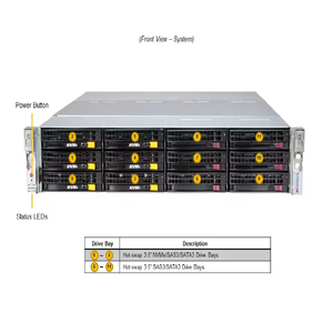 Supermicro Storage SuperServer 621E-ACR12H 12x SATA/SAS 2x M.2 3916 12G SAS - 2x 10GbE 1200W SSG-621E-ACR12H - Product Image 2