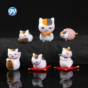 6 uds gato maestro figura Anime dibujos animados gatito muñeca juguete Mini paisaje ornamento - Product Image 1