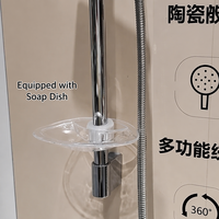 Robinet de baignoire chromé à poignée unique de haute qualité, design moderne, barre coulissante, installation facile, douche carrée à jet de pluie poli