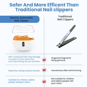 <span class=keywords><strong>Coupe</strong></span>-ongles électrique 3-en-1 avec lumière, rechargeable, pour bébés, filles et seniors - Product Image 5