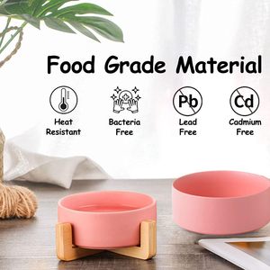 Manufacturer Wholesale Multi Colors Ceramic Wooden <b>Frame</b> Pet Cat Dog Bowl - Product Image 3