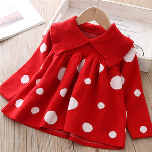 Nouvelle robe pull en tricot chaud de qualité supérieure pour l'hiver, pour les filles coréennes, robe rouge fabriquée en Chine - Product Image 2