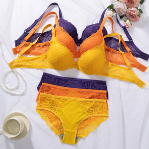 Set di Biancheria Intima Traspirante Disponibile <span class=keywords><strong>in</strong></span> Vari Colori, Reggiseno Push-up <span class=keywords><strong>con</strong></span> <span class=keywords><strong>Ferretto</strong></span> e Slip, Completo Bikini <span class=keywords><strong>in</strong></span> <span class=keywords><strong>Pizzo</strong></span> Floreale per Donne - Product Image 5