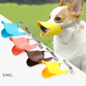 Museau de chien/masque de museau de canard en silicone pour chiens de compagnie/anti-morsure arrêt des aboiements petit grand chien bouche muselières accessoires pour chiens de compagnie