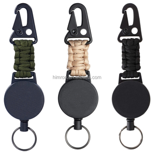 Porte-clés rétractable robuste avec logo personnalisé, porte-badge avec cordon en paracorde tressé, mousqueton <span class=keywords><strong>à</strong></span> bec d'aigle - Product Image 3