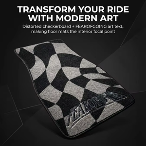 Alfombrillas Personalizadas para Auto con Diseño de Llamas, Base Antideslizante Resistente, Estilo Retro de Carreras, para Autos Modificados - Product Image 3