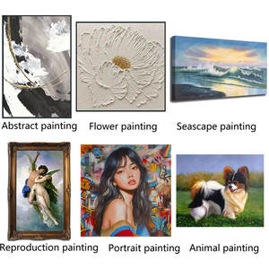 Portrait de visage de femme abstrait fait à la main Art mural sur toile avec couteau à <span class=keywords><strong>palette</strong></span> Cadre en bois Décoration intérieure artistique - Product Image 5