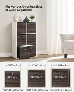 Songmics lưu trữ Cubes Bộ 6 lưu trữ thùng với xử lý có thể gập lại Oxford vải và không dệt vải lưu trữ hộp - Product Image 4