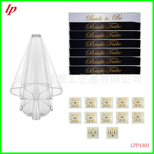 Ensemble de ceintures en satin pour future mariée, noir et blanc, pour fête de mariage, ceinture d'étiquette pour la bande de la mariée LPP4402 - Product Image 4