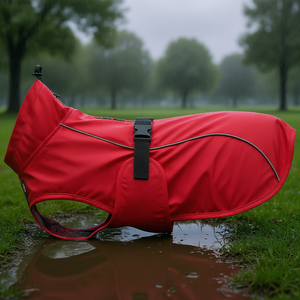 Veste imperméable pour chien Vimy XL 80 cm rouge, vêtements imperméables pour animaux de compagnie - Product Image 3