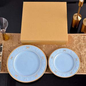 High Grade Custom Fine Bone China 2-Piece 8inch+10inch Luxury <b>Dinnerware</b> <b>Set</b> with Gift Box for Business Gifts - Product Image 3