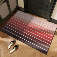 Tapis d'entrée carré à boucles dégradées, épais, antidérapant, en PVC, résistant à la saleté et aux boue