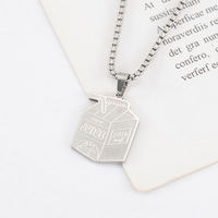Collier chaîne en bambou sportif en acier inoxydable pour homme et femme, pendentif biberon en acier inoxydable, vente chaude, personnalité