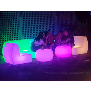 Canapé de luxe 4 places en forme de I, éclairé par Led, pour Restaurant (Sf201) - Product Image 3