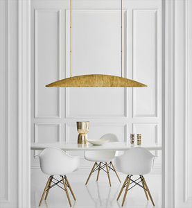 Lustre suspendu linéaire en laiton de luxe, style nordique américain moderne, vintage, LED, pour restaurant, îlot de <span class=keywords><strong>cuisine</strong></span> - Product Image 4