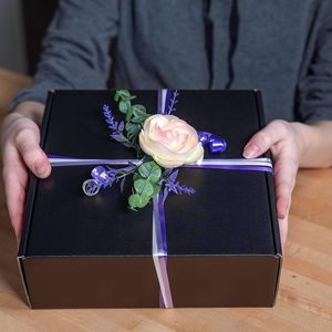 小さなギフトマットラミネート包装カートン用の黒い段ボール出荷箱 - Product Image 6