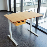 Bureau de travail incurvé, bureau debout en bambou écologique, pieds réglables électriques, bambou Factory Ecomax