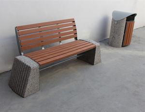 Gavin meubles de patio extérieur rue parc salle à <span class=keywords><strong>manger</strong></span> <span class=keywords><strong>banc</strong></span> siège acier pierre et plastique recyclé bois 3 sièges bancs de parc à thème - Product Image 2