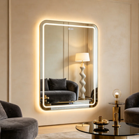 Miroir de salle de bain intelligent LED moderne haut de gamme, résidentiel et commercial, avec éclairage, miroir de vanité de salle de bain étanche OEM/ODM