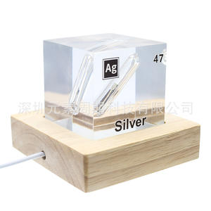 Cubo de Plata Ag 47, Espécimen Físico con Incrustaciones de Elementos Químicos, Regalo Coleccionable Creativo - Product Image 5