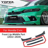 Pieza Central de Lip Delantero YOFER V3 2022-2024, Accesorio de Repuesto Separado, Lip para Parachoques Delantero de Coche para Honda Civic de 11ª Generación